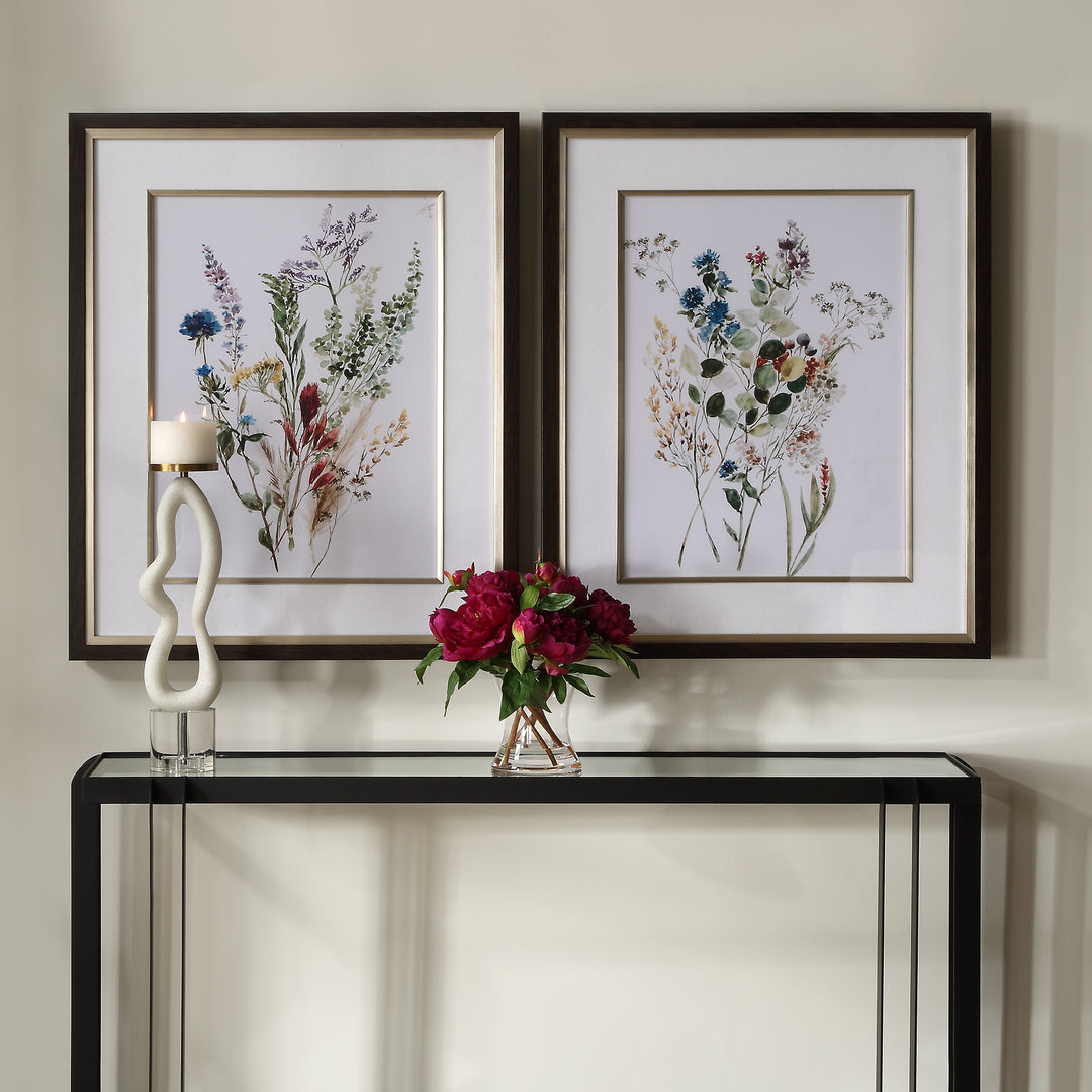 American Home Furniture | Uttermost - Delicate Flowers Framed Prints, S/2