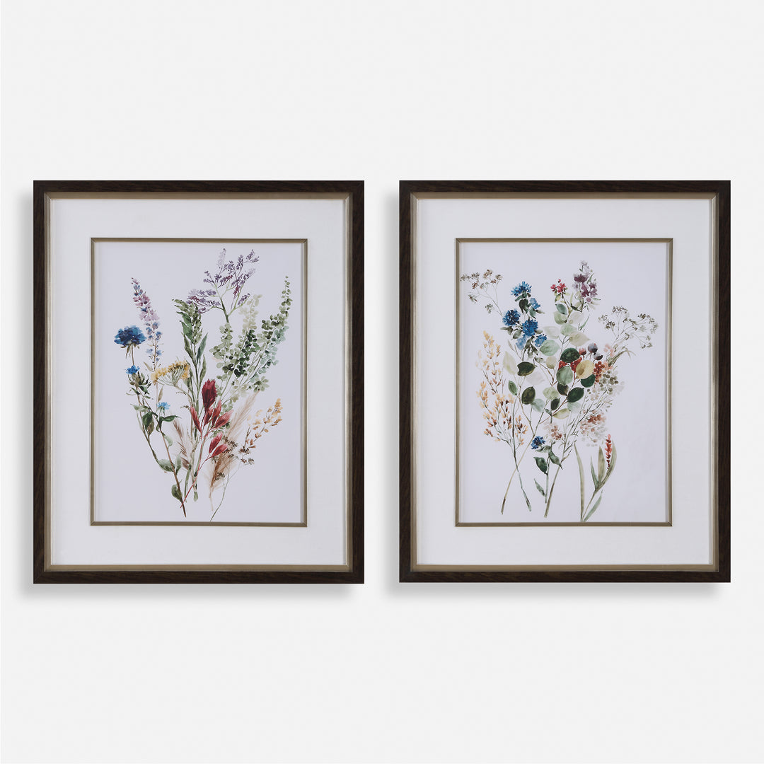 American Home Furniture | Uttermost - Delicate Flowers Framed Prints, S/2