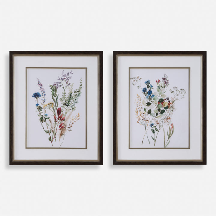 American Home Furniture | Uttermost - Delicate Flowers Framed Prints, S/2