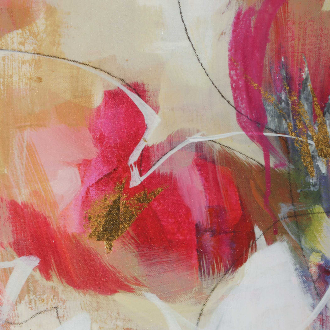 American Home Furniture Uttermost Fresh Start Red Abstract Prints, S/6