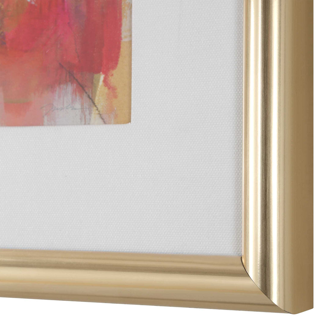 American Home Furniture Uttermost Fresh Start Red Abstract Prints, S/6
