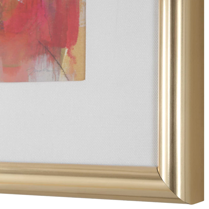 American Home Furniture Uttermost Fresh Start Red Abstract Prints, S/6