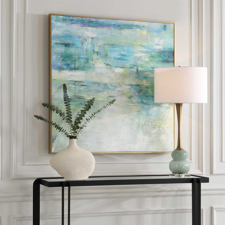 American Home Furniture Uttermost Blissful Hand Painted Abstract Art