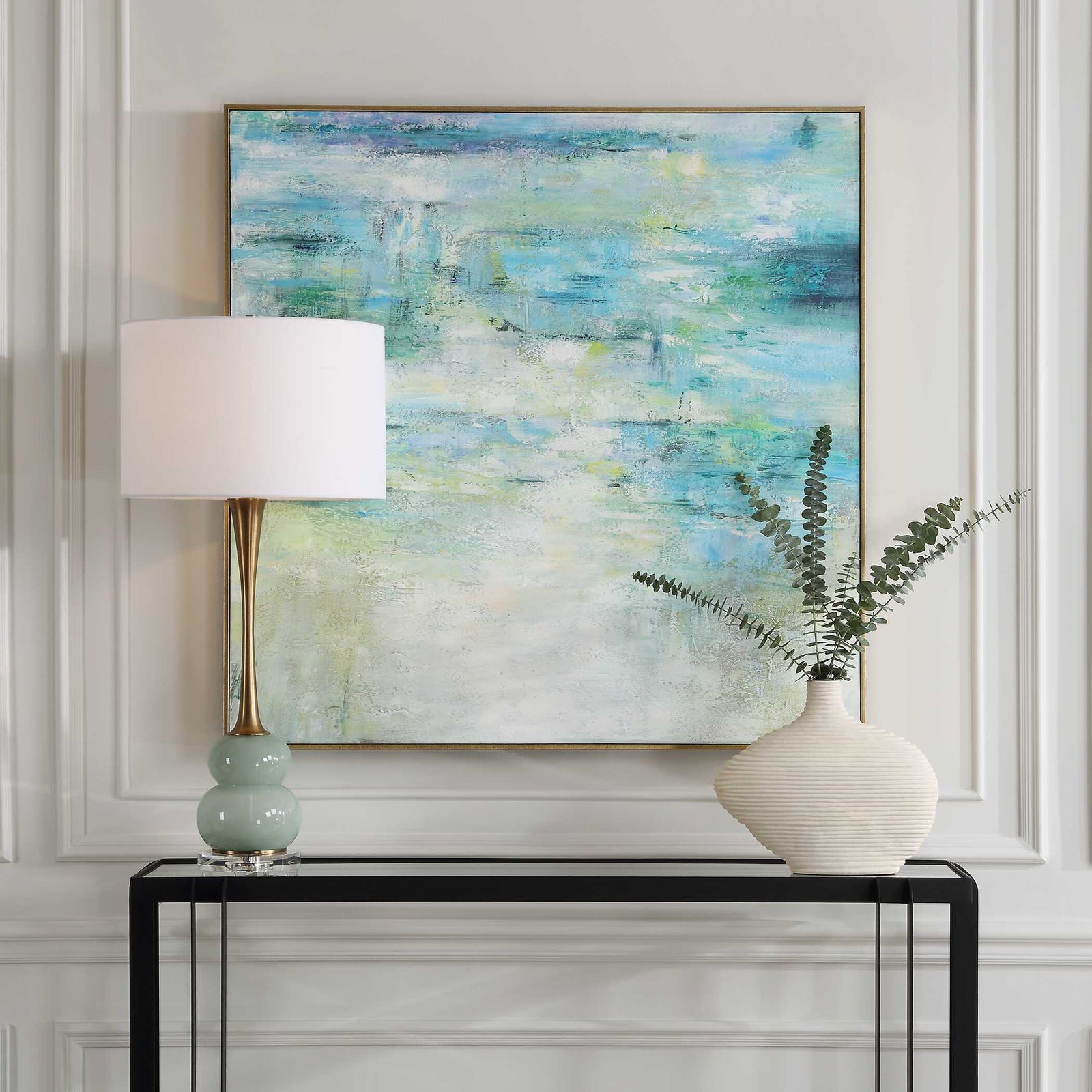 American Home Furniture Uttermost Blissful Hand Painted Abstract Art