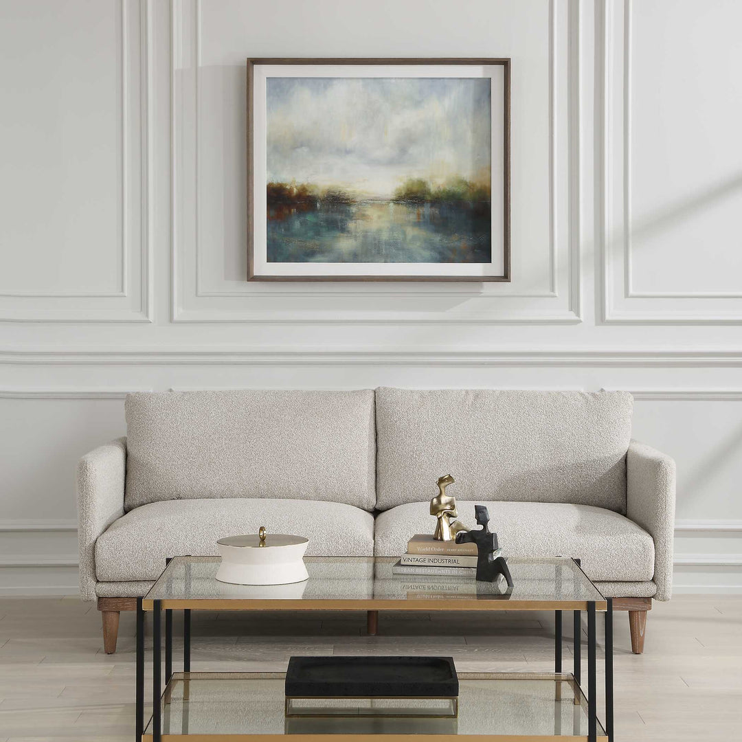 American Home Furniture Uttermost Blue Reverie Framed Abstract Lake Print