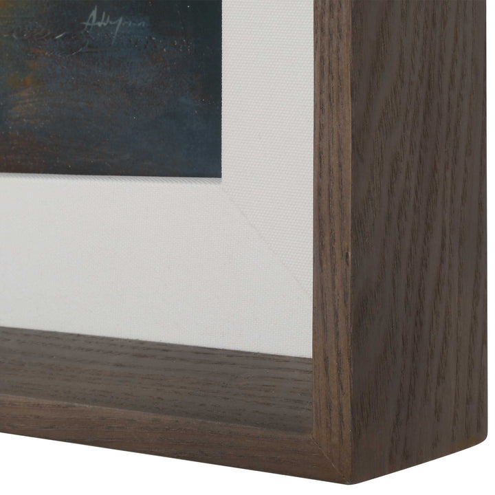 American Home Furniture Uttermost Blue Reverie Framed Abstract Lake Print