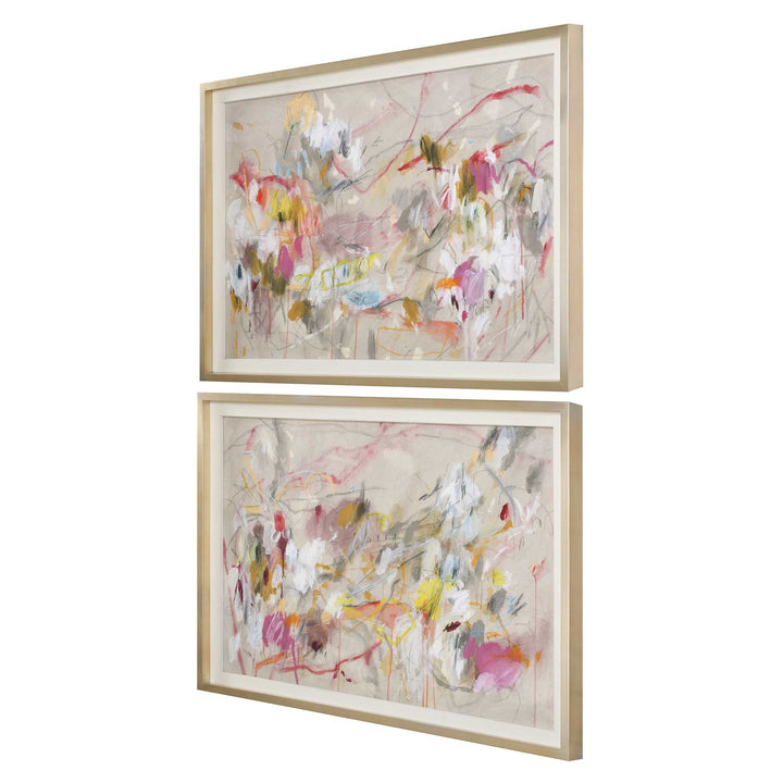 American Home Furniture Uttermost Metropolitan Rush Abstract Prints, S/2