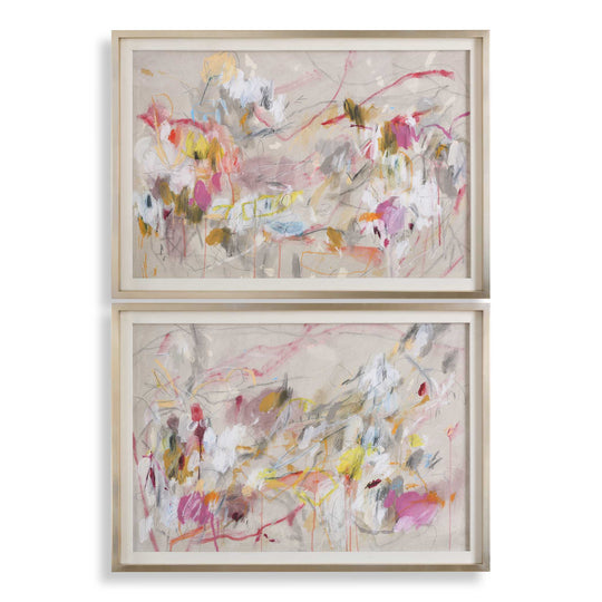 American Home Furniture Uttermost Metropolitan Rush Abstract Prints, S/2