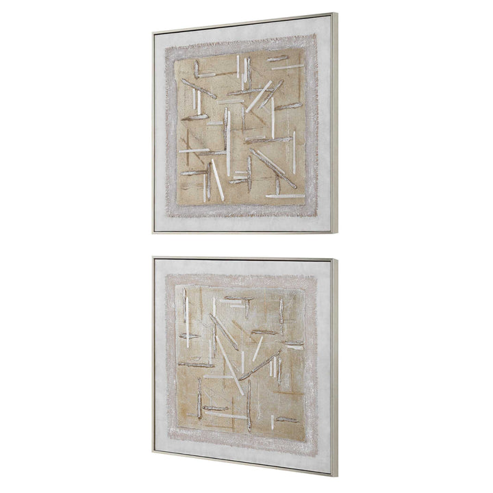 American Home Furniture Uttermost Unpredictable Hand Painted Canvases Set of 2