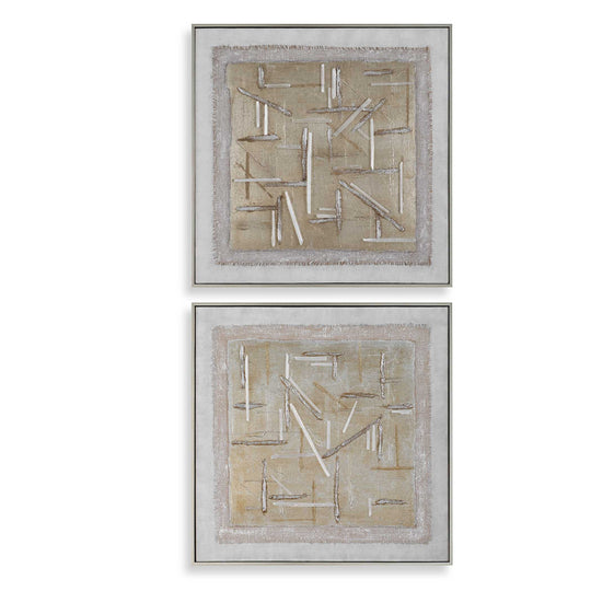 American Home Furniture Uttermost Unpredictable Hand Painted Canvases Set of 2