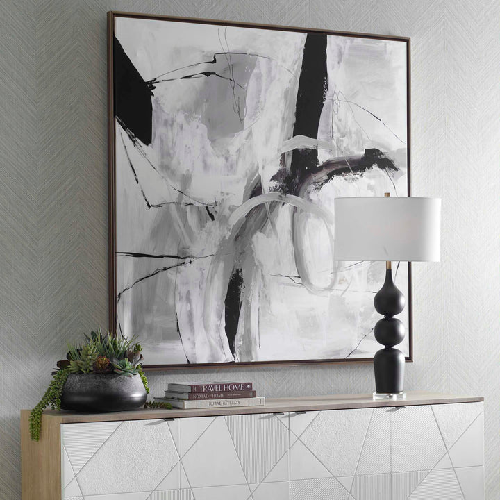 American Home Furniture Uttermost Looping Eternity Framed Abstract Art