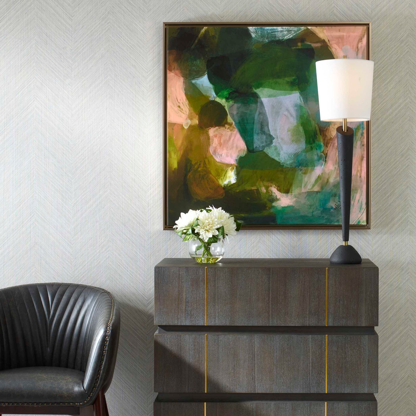 American Home Furniture Uttermost Forever Ever Framed Abstract Art