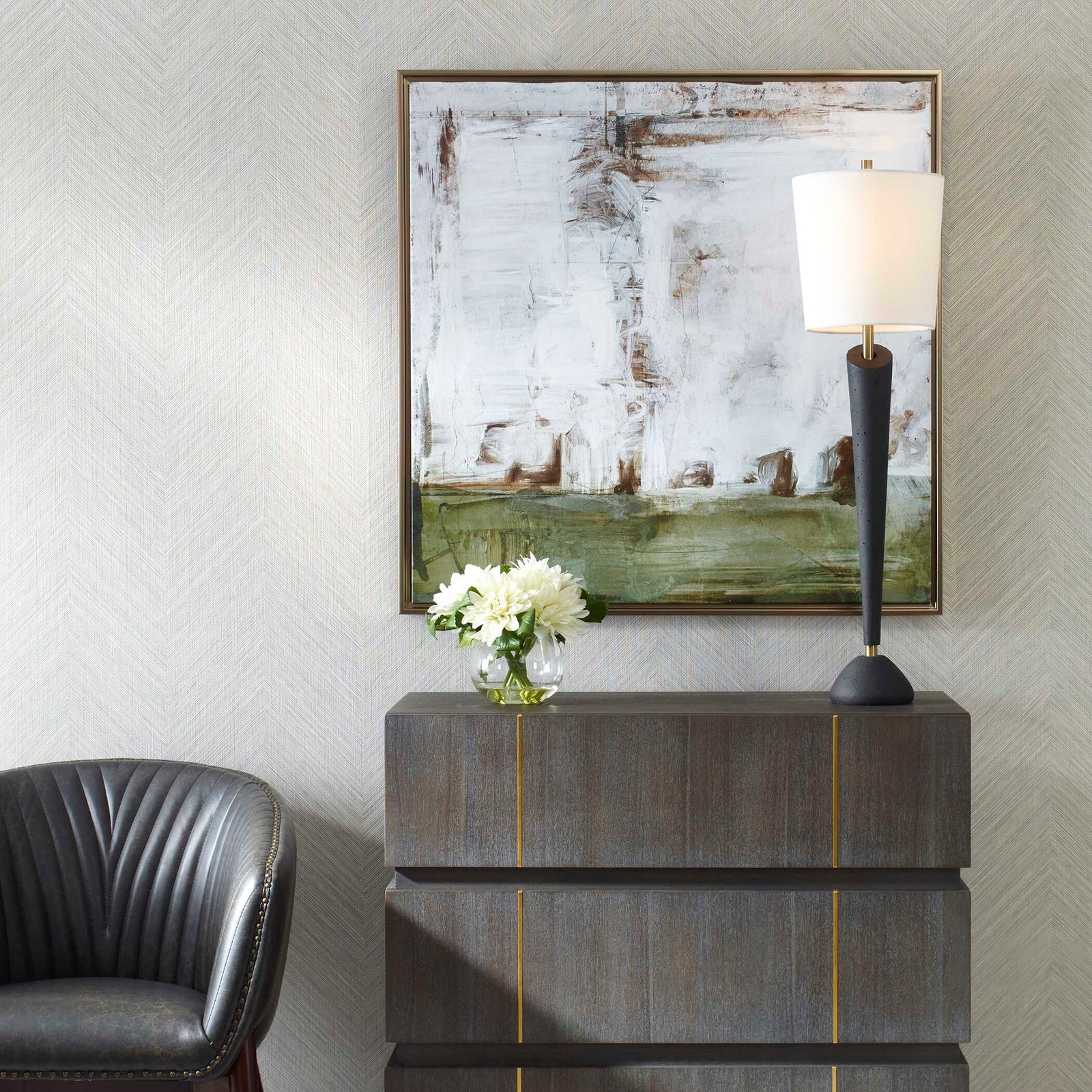 American Home Furniture Uttermost The Boardwalk Framed Abstract Art