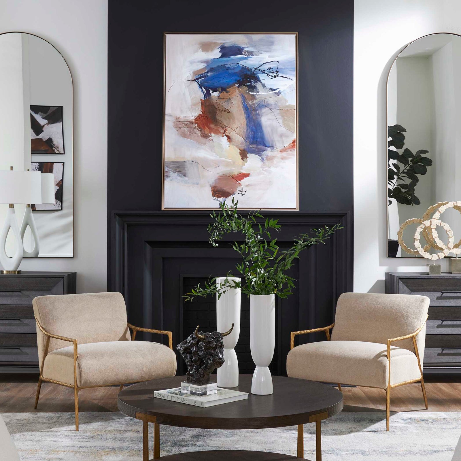 American Home Furniture Uttermost Subtle Nuances Framed Abstract Art
