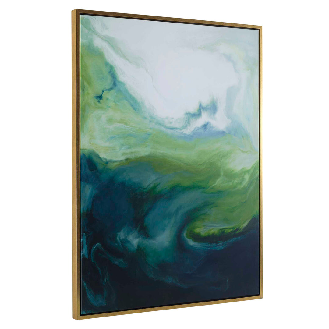 American Home Furniture Uttermost Serene Green Framed Abstract Art