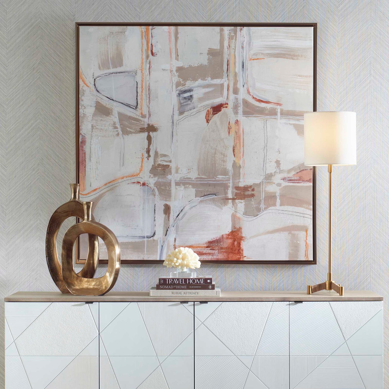 American Home Furniture Uttermost Neutral Nirvana Abstract Canvas Art
