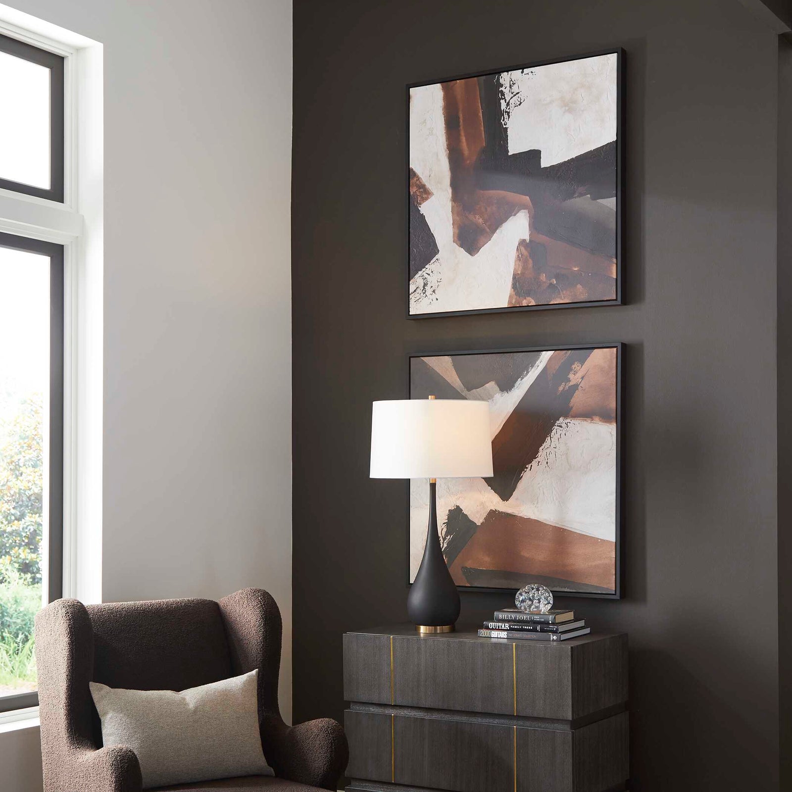 American Home Furniture Uttermost Tactile Inspiration Framed Abstract Art, S/2