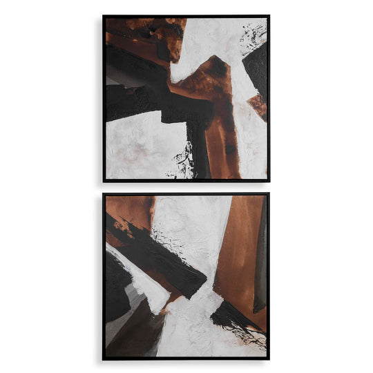 American Home Furniture Uttermost Tactile Inspiration Framed Abstract Art, S/2