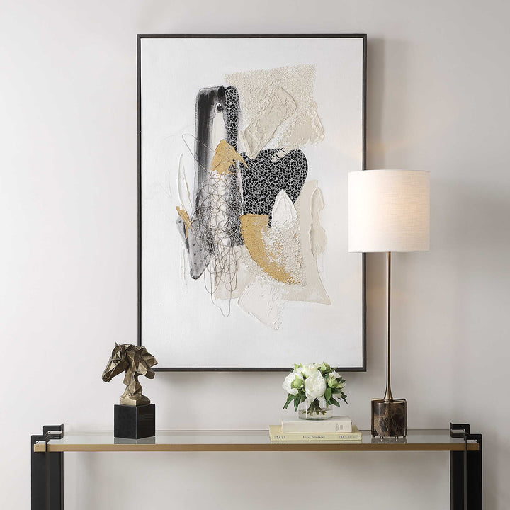 American Home Furniture Uttermost Scatter Abstract Hand Painted Canvas Art
