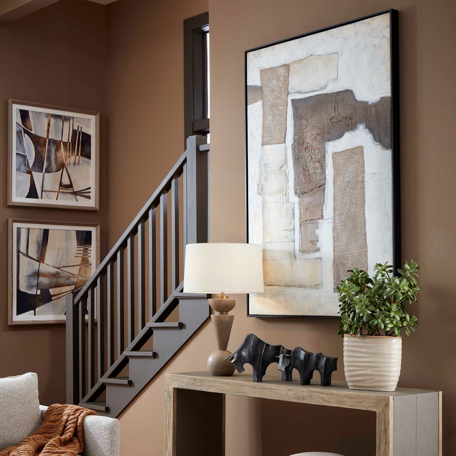 American Home Furniture Uttermost Interference Hand Painted Canvas
