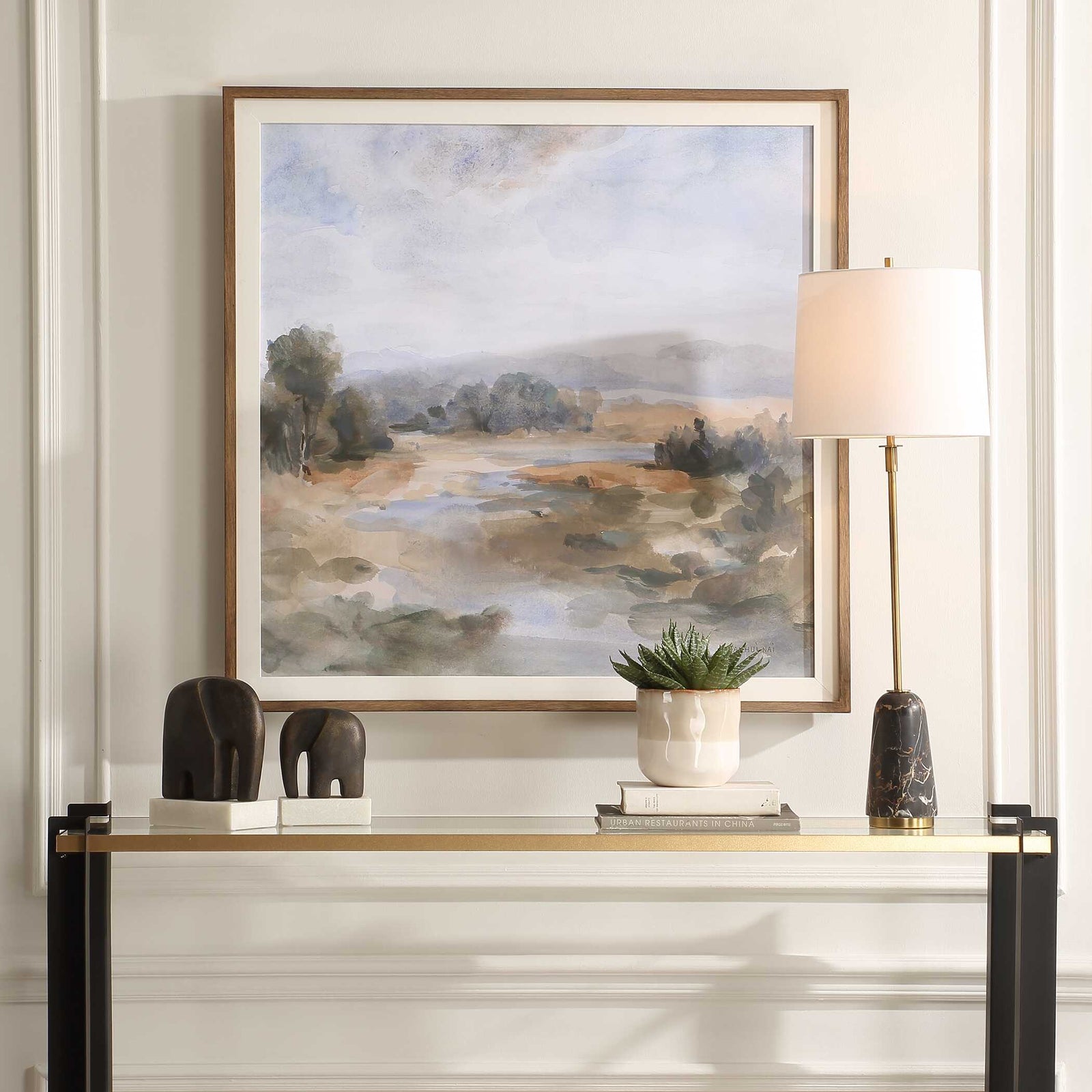 American Home Furniture Uttermost River Afternoon Landscape Print