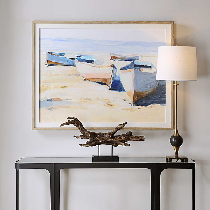 American Home Furniture Uttermost Beached Boats Framed Print