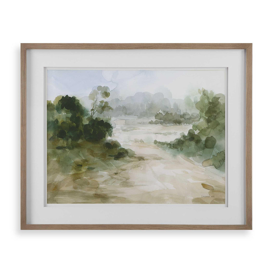 Verdant Watercolor Landscape Print - AmericanHomeFurniture