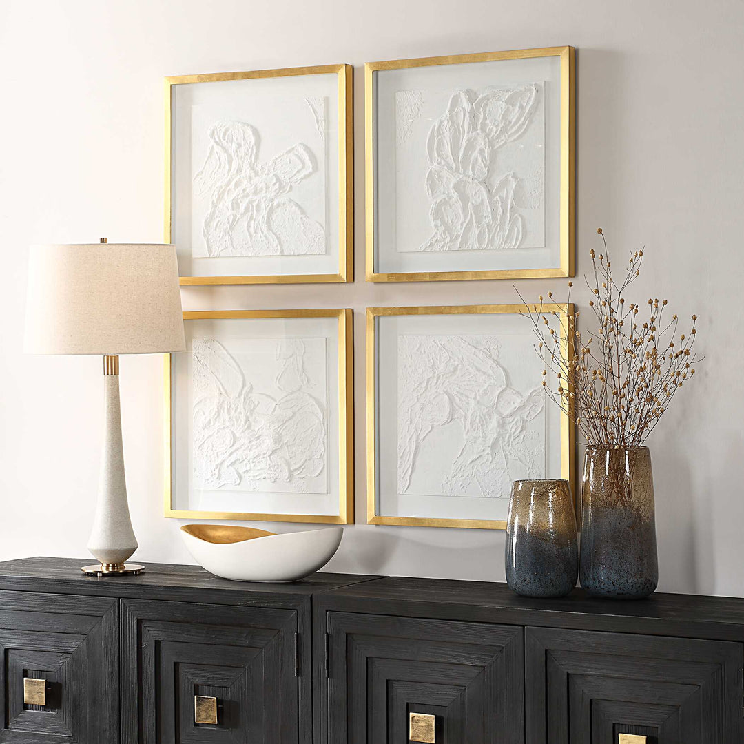 American Home Furniture Uttermost Fourfold Framed Prints Set of 4