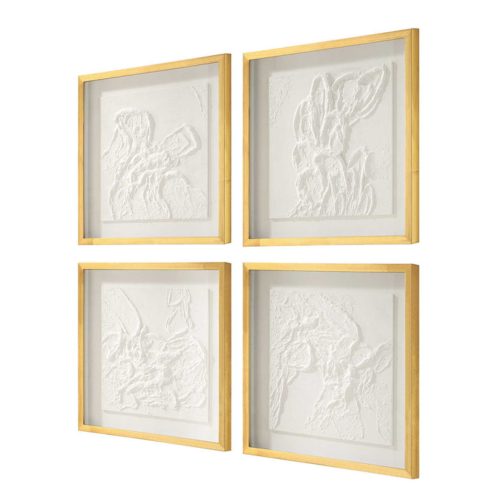 American Home Furniture Uttermost Fourfold Framed Prints Set of 4