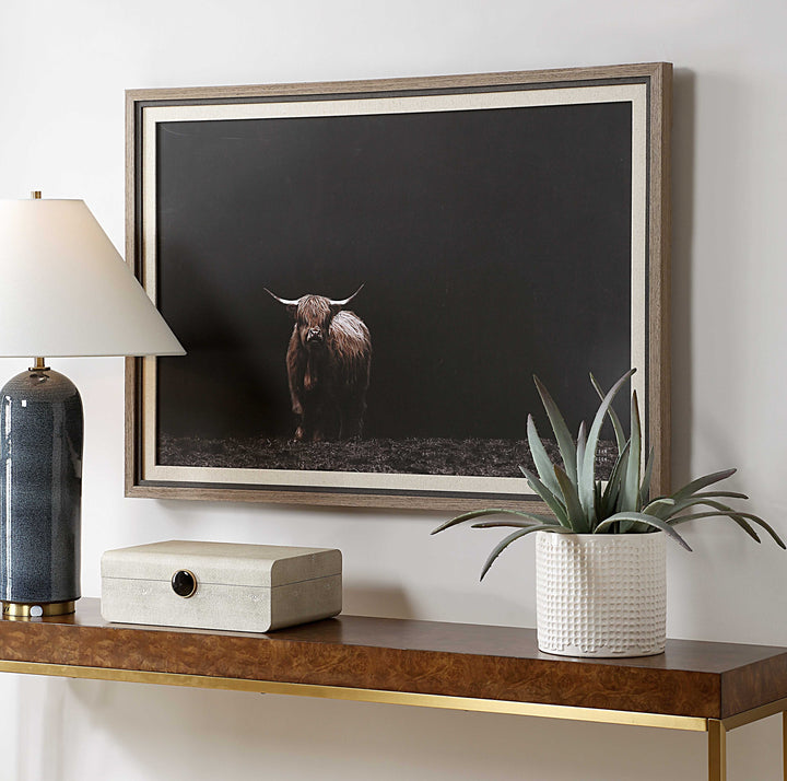 American Home Furniture Uttermost King Of The Hill Framed Bovine Print