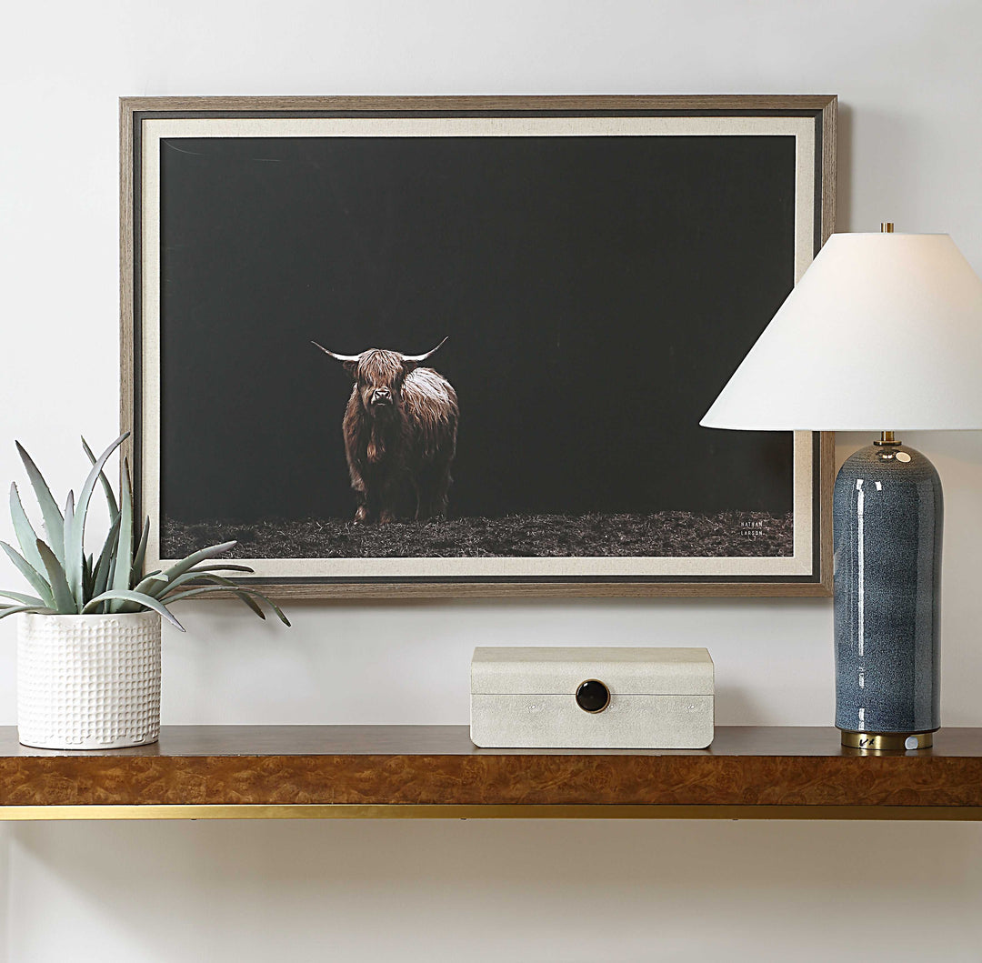 American Home Furniture Uttermost King Of The Hill Framed Bovine Print