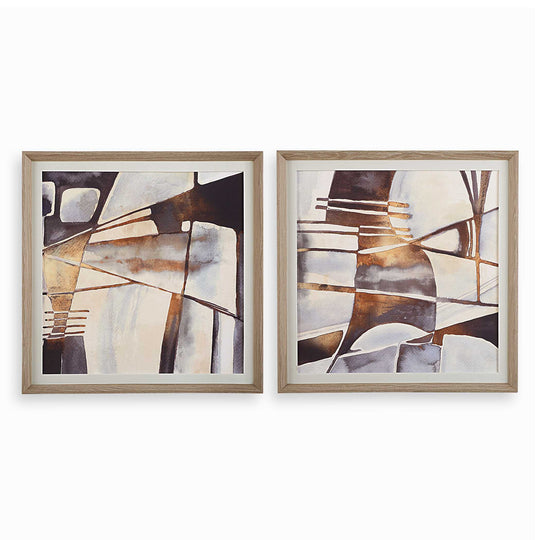 American Home Furniture Uttermost Vetrina Framed Abstract Prints Set of 2