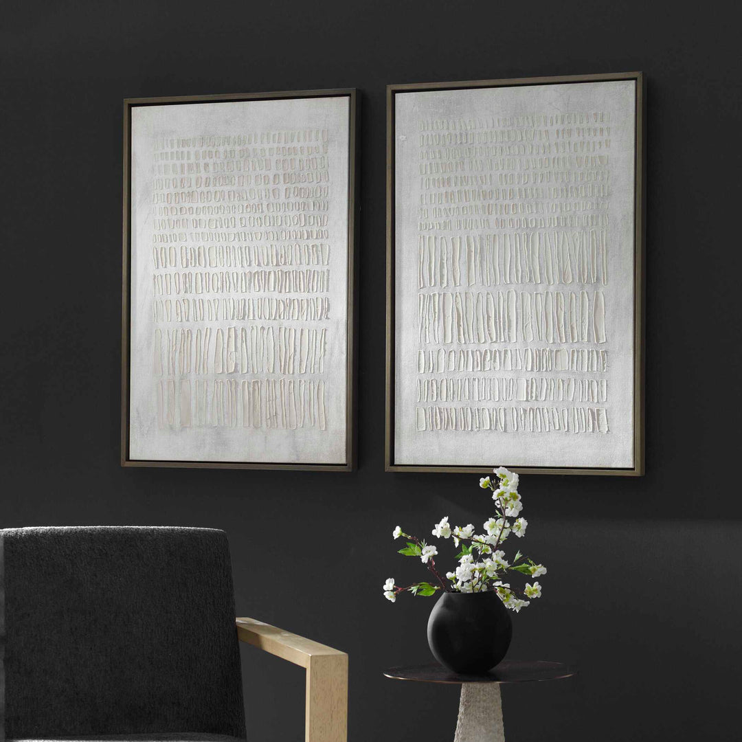 American Home Furniture Uttermost Social Theory Framed Canvases Set of 2
