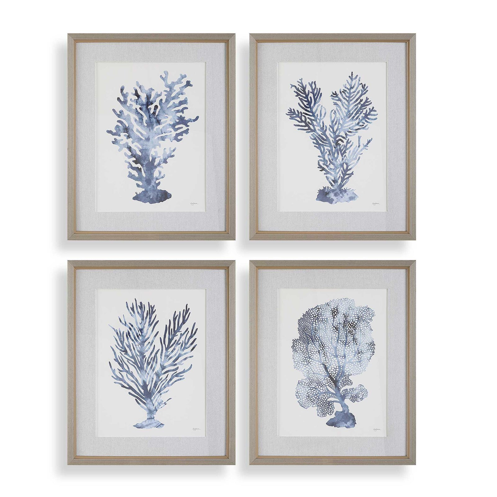 Uttermost Shibori Coral Framed Prints - Set of 4 WALL ART