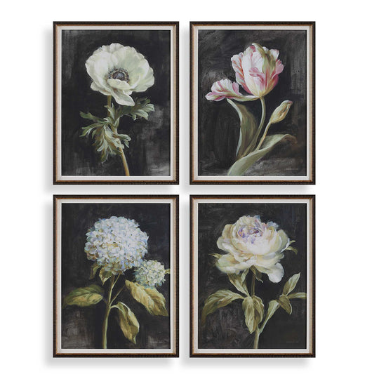 American Home Furniture Uttermost Florals On Black Framed Prints Set of 4