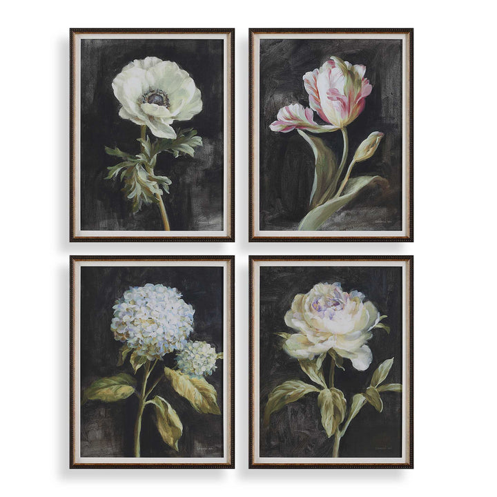 American Home Furniture Uttermost Florals On Black Framed Prints Set of 4