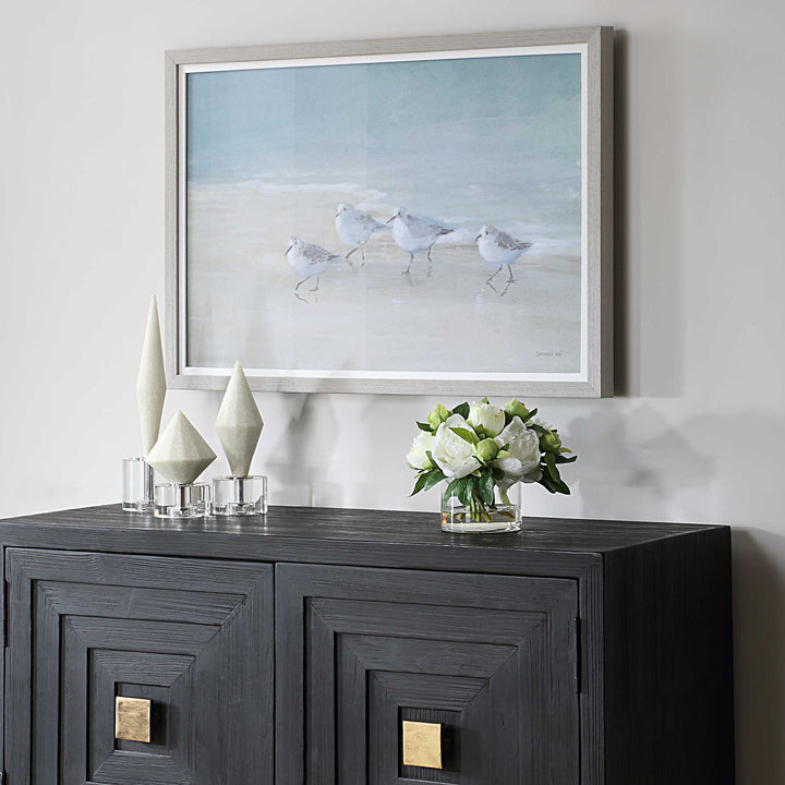 American Home Furniture Uttermost Tranquil Shorebirds On The Sand Framed Print