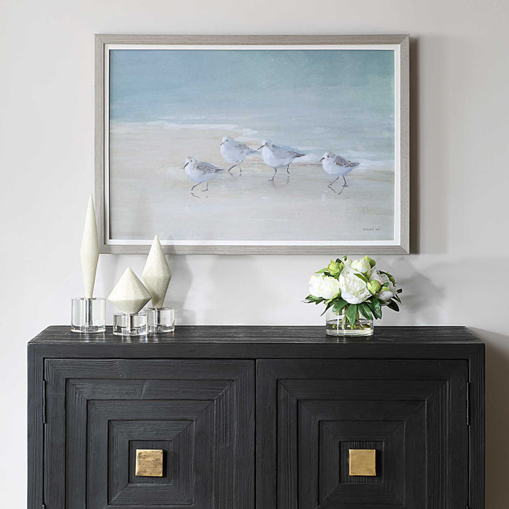 American Home Furniture Uttermost Tranquil Shorebirds On The Sand Framed Print