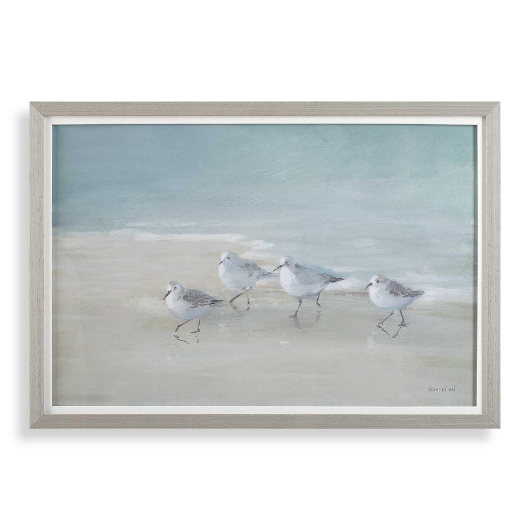Tranquil Shorebirds On The Sand Framed Print - AmericanHomeFurniture
