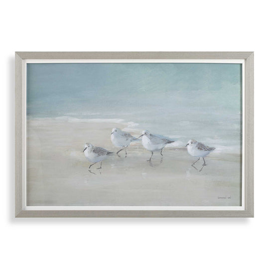 American Home Furniture Uttermost Tranquil Shorebirds On The Sand Framed Print