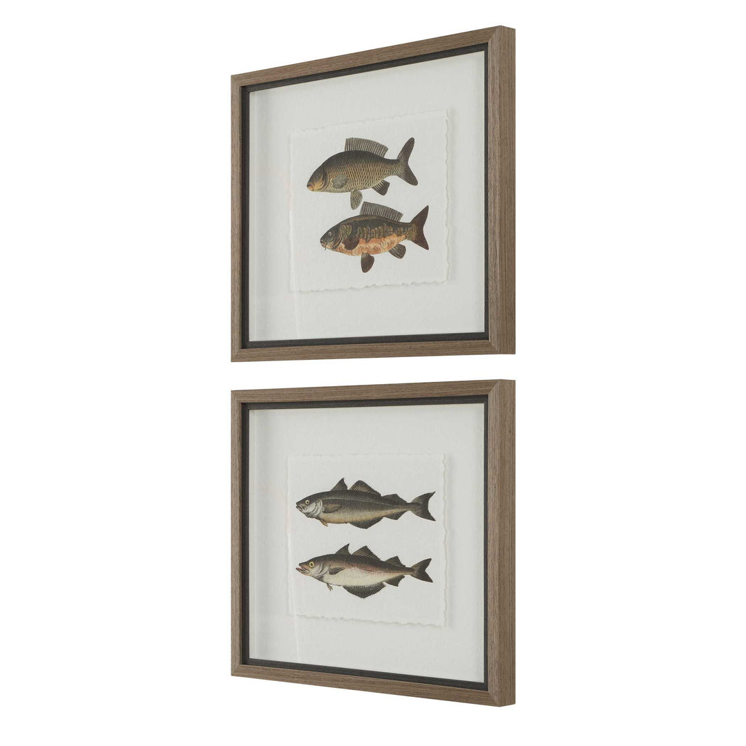 American Home Furniture Uttermost The Catch Framed Fish Prints Set of 2