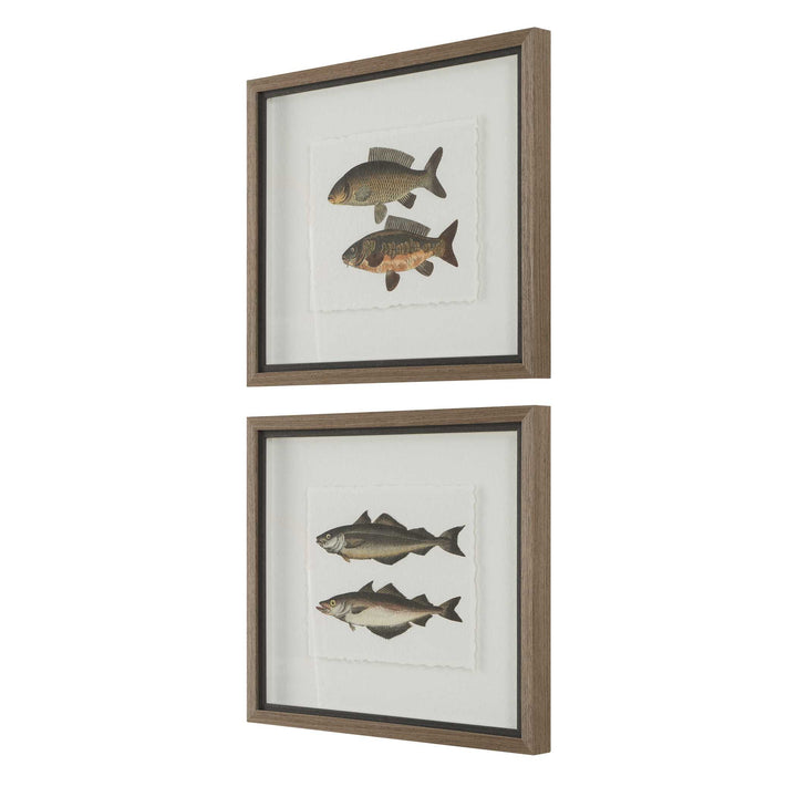 American Home Furniture Uttermost The Catch Framed Fish Prints Set of 2