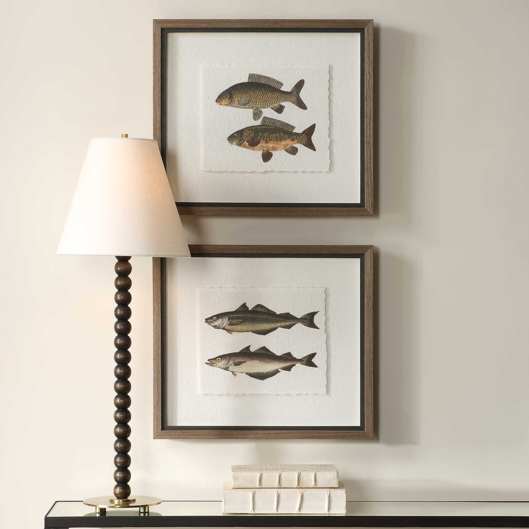 American Home Furniture Uttermost The Catch Framed Fish Prints Set of 2