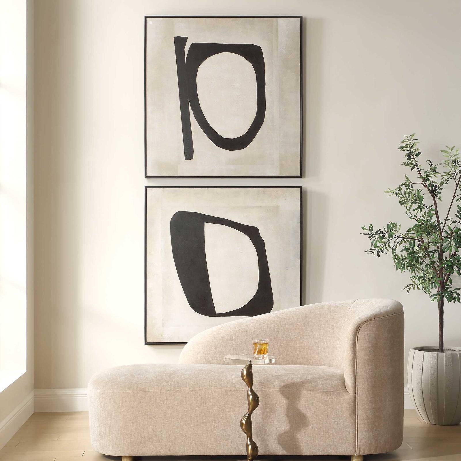 American Home Furniture Uttermost Characters Abstract Art Set of 2