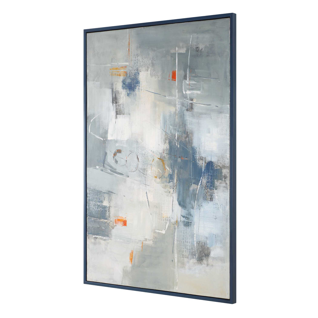 American Home Furniture Uttermost Blueprint Hand Painted Modern Art