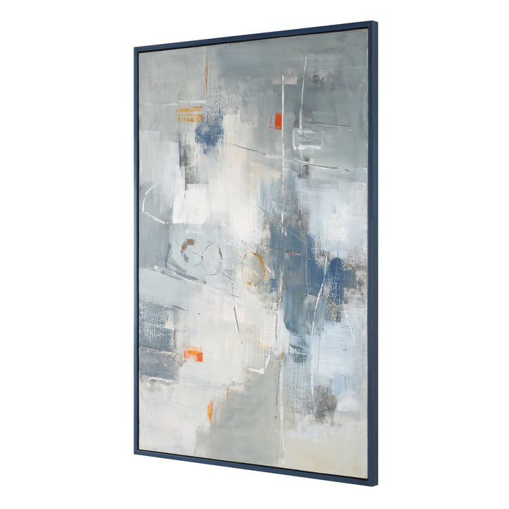 American Home Furniture Uttermost Blueprint Hand Painted Modern Art