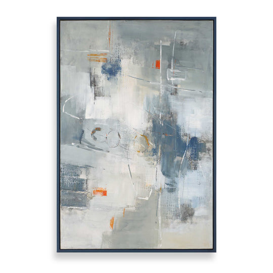 American Home Furniture Uttermost Blueprint Hand Painted Modern Art