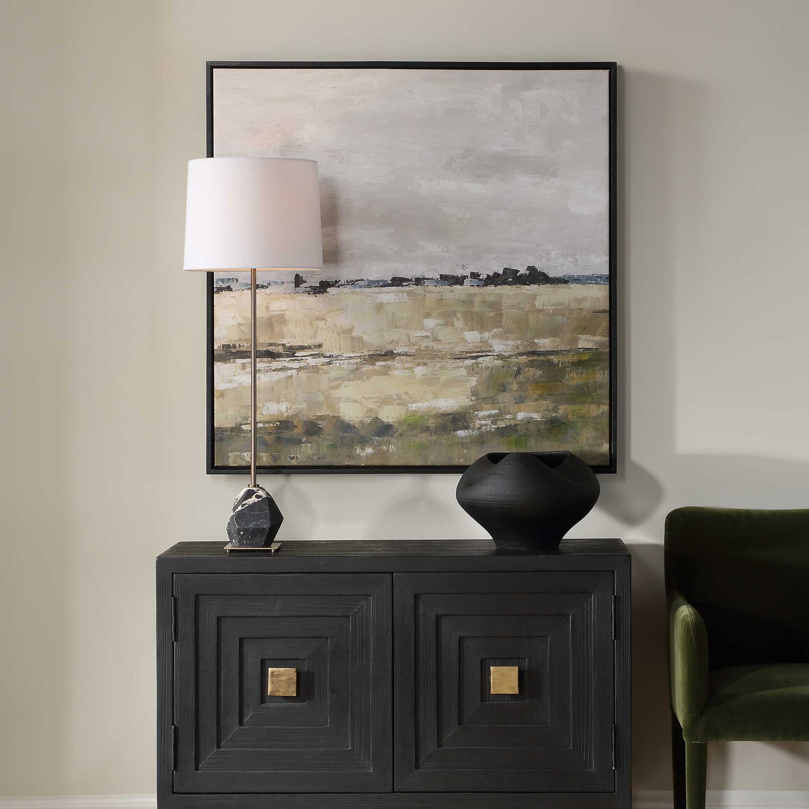 American Home Furniture Uttermost Fragment Hand Painted Landscape Art