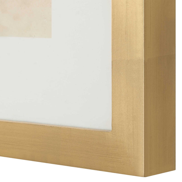 So Golden Abstract Landscape Prints Set of 2