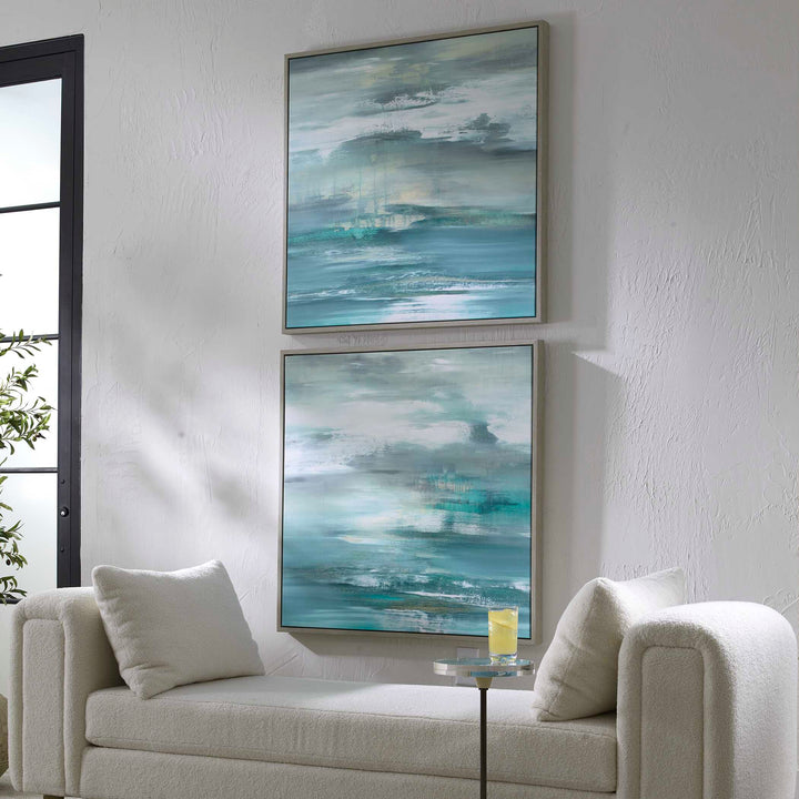 Tranquil State of Mind Framed Canvases, Set of 2